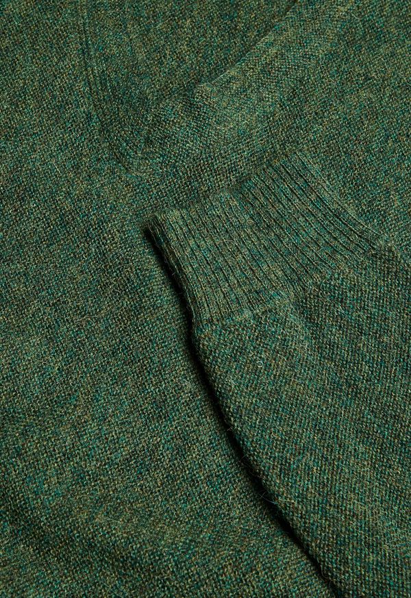 Green Paul Stuart Classic Alpaca Links V-Neck | UK_PAUL21611