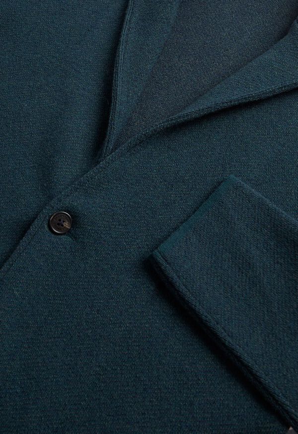 Green Paul Stuart Wool Twill Knit Jacket | UK_PAUL64323