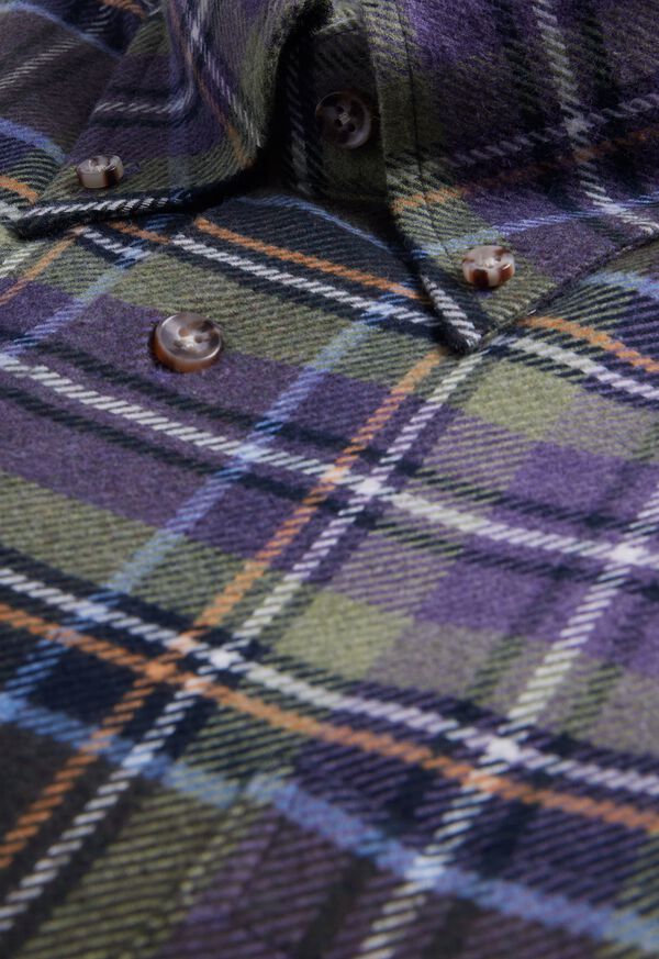 Green / Purple Paul Stuart Flannel Plaid | UK_PAUL51778