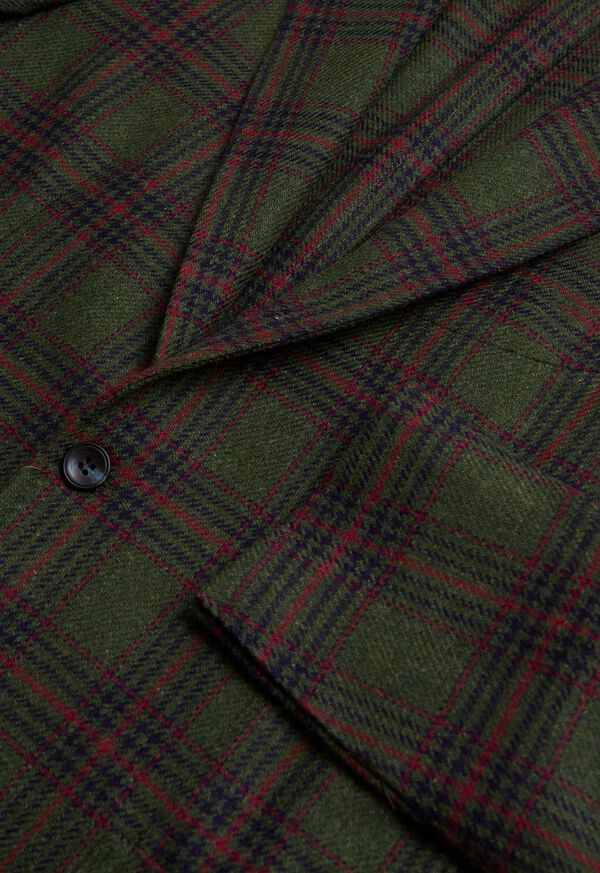 Green / Red Paul Stuart Plaid Wool Soft Constructed | UK_PAUL79490