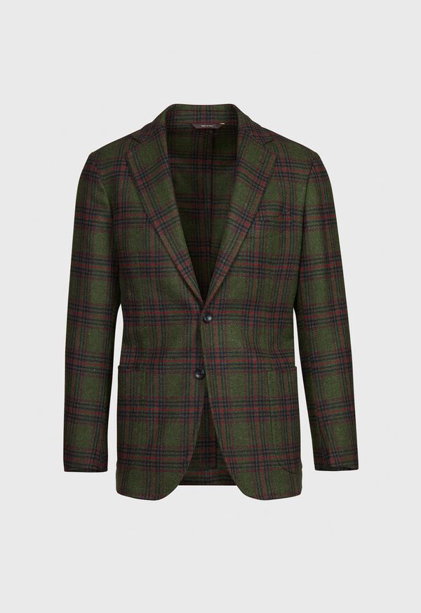 Green / Red Paul Stuart Plaid Wool Soft Constructed | UK_PAUL79490