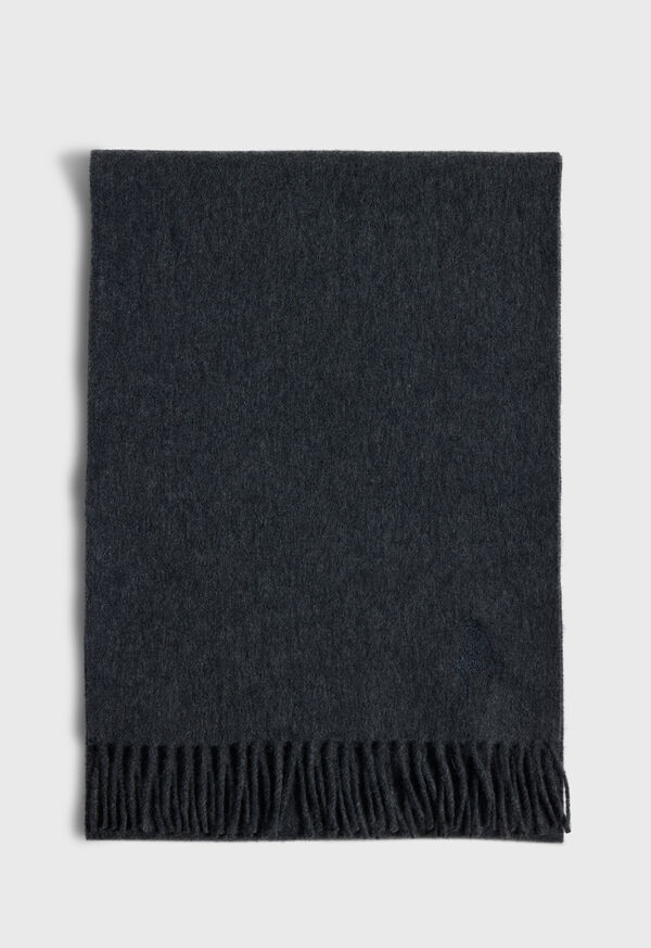 Grey Paul Stuart Cashmere Scarf with Fringe | UK_PAUL16621