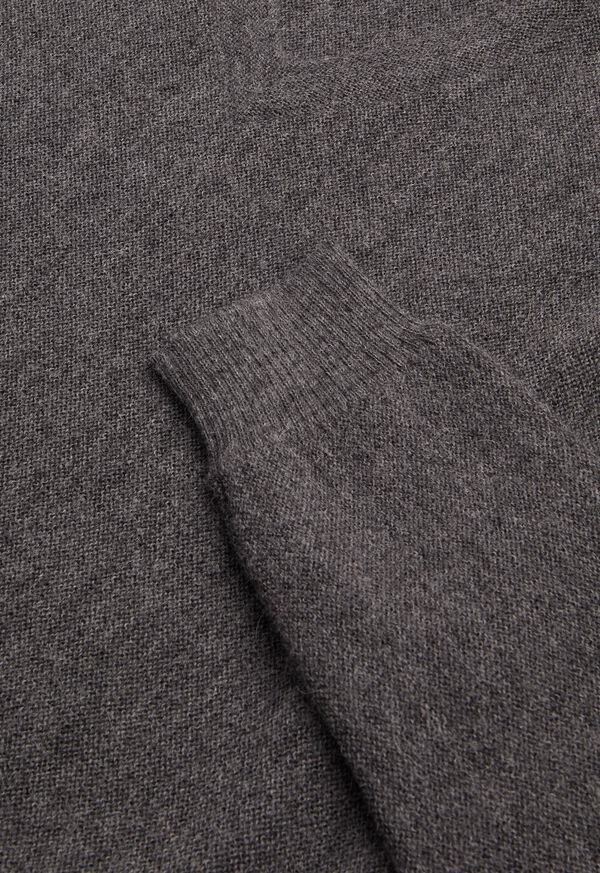 Grey Paul Stuart Classic Alpaca Links V-Neck | UK_PAUL19889