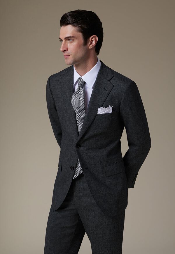 Grey Paul Stuart Heather Nailhead Wool Andrew Suit | UK_PAUL47915