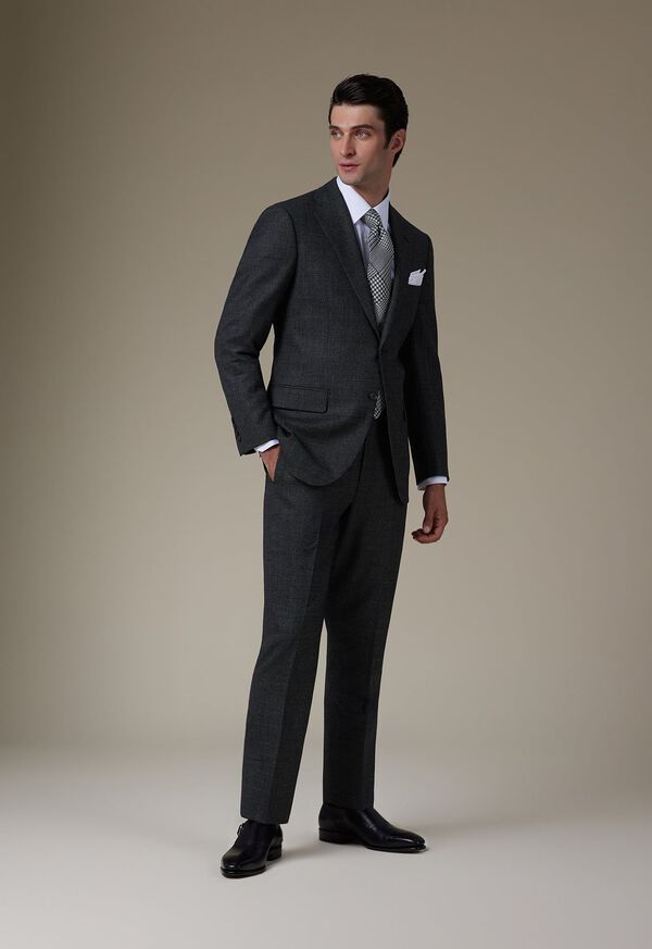 Grey Paul Stuart Heather Nailhead Wool Andrew Suit | UK_PAUL47915