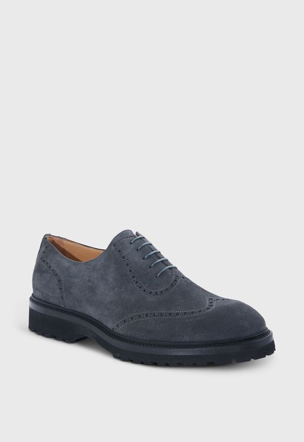 Grey Paul Stuart Homer Suede Wing Tip | UK_PAUL76424