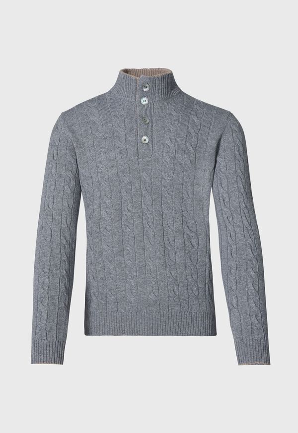 Grey Paul Stuart Mock Neck Cable | UK_PAUL75691