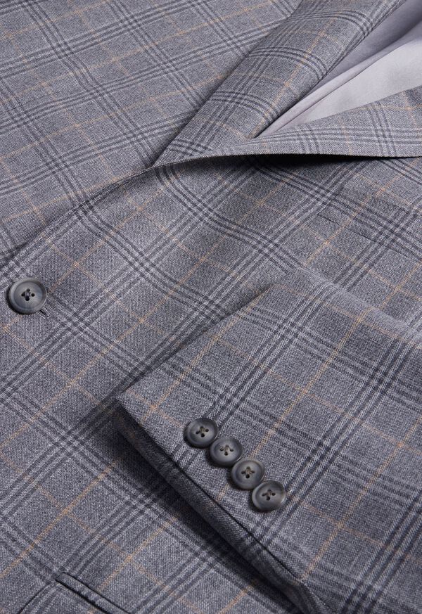 Grey Paul Stuart Super 130s Wool Plaid Paul | UK_PAUL62653