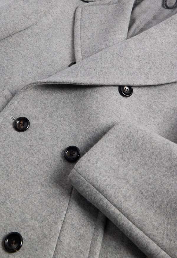 Grey Paul Stuart Wool Jersey Peacoat | UK_PAUL89060