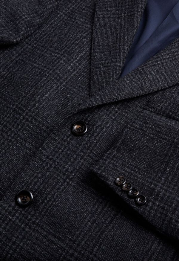 Grey Paul Stuart Wool Plaid Overcoat | UK_PAUL32105