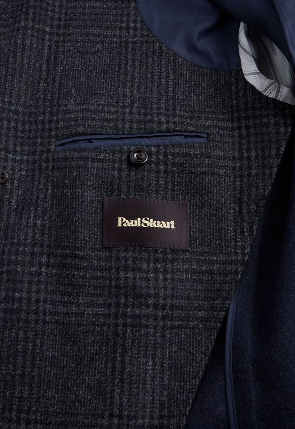 Grey Paul Stuart Wool Plaid Overcoat | UK_PAUL32105