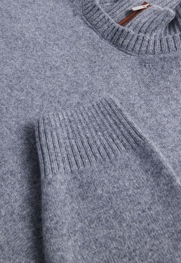 Grey Paul Stuart Wool & Cashmere Mock Neck Zip | UK_PAUL27843