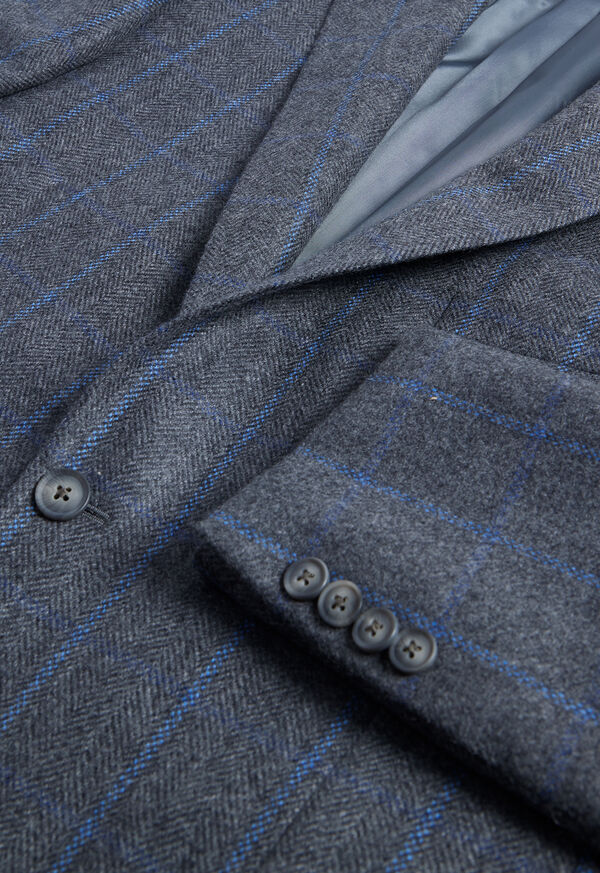 Grey / Blue Paul Stuart Cashmere Window Pane Stuart | UK_PAUL83072