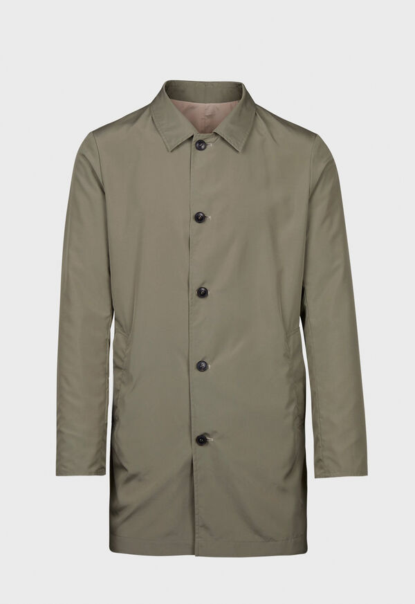 Khaki Paul Stuart Reversible Microfiber Trench | UK_PAUL11488