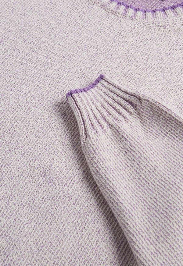 Lavender Paul Stuart Cotton Mouliné Crewneck | UK_PAUL77040