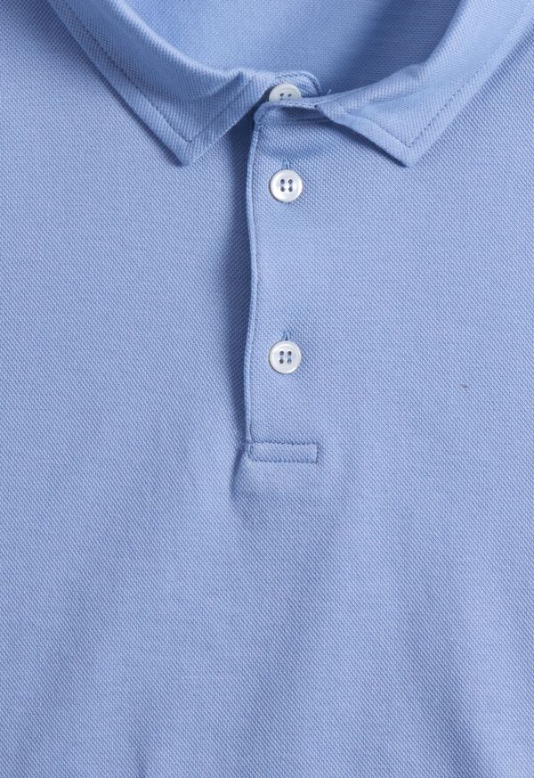 Light Blue Paul Stuart Cotton Pique Short Sleeve | UK_PAUL51789