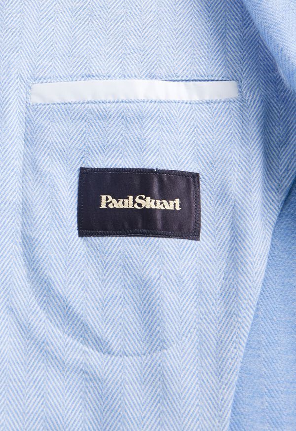 Light Blue Paul Stuart Herringbone Cotton Jersey | UK_PAUL52600