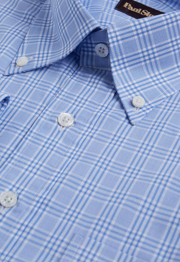 Light Blue Paul Stuart Plaid Cotton | UK_PAUL89178