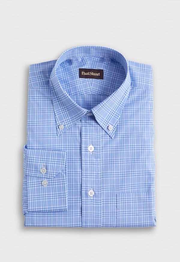 Light Blue Paul Stuart Plaid Cotton | UK_PAUL89178