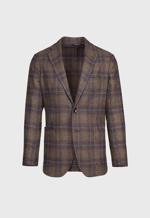 Light Blue Paul Stuart Plaid Wool Soft Constructed | UK_PAUL67162