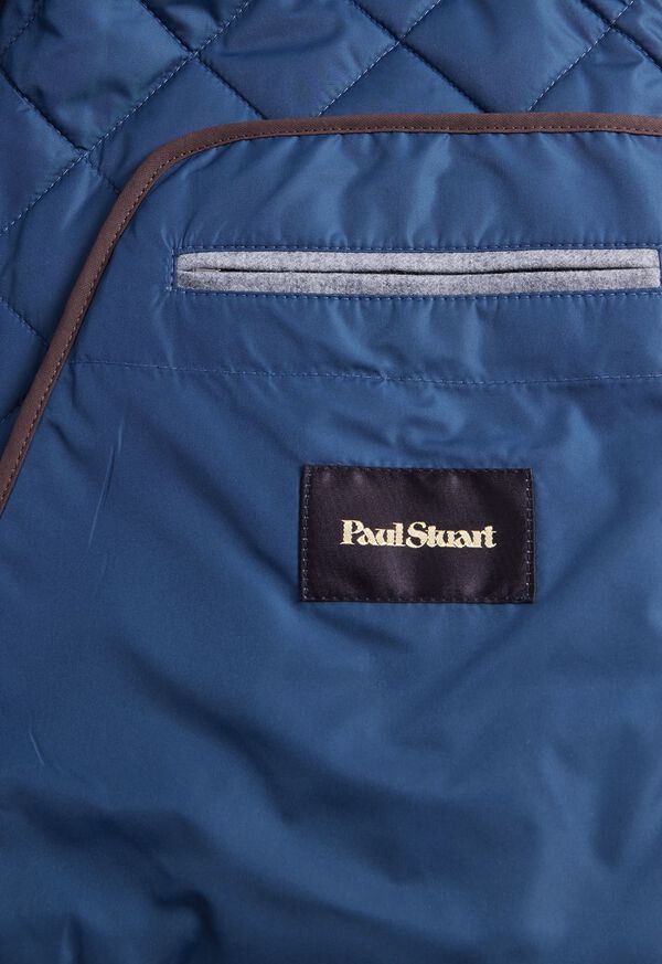 Light Blue Paul Stuart Quilted Wool Flannel Vest | UK_PAUL25333