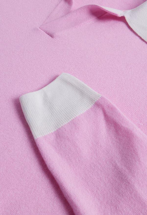 Light Pink Paul Stuart Cashmere Open Collar | UK_PAUL18380