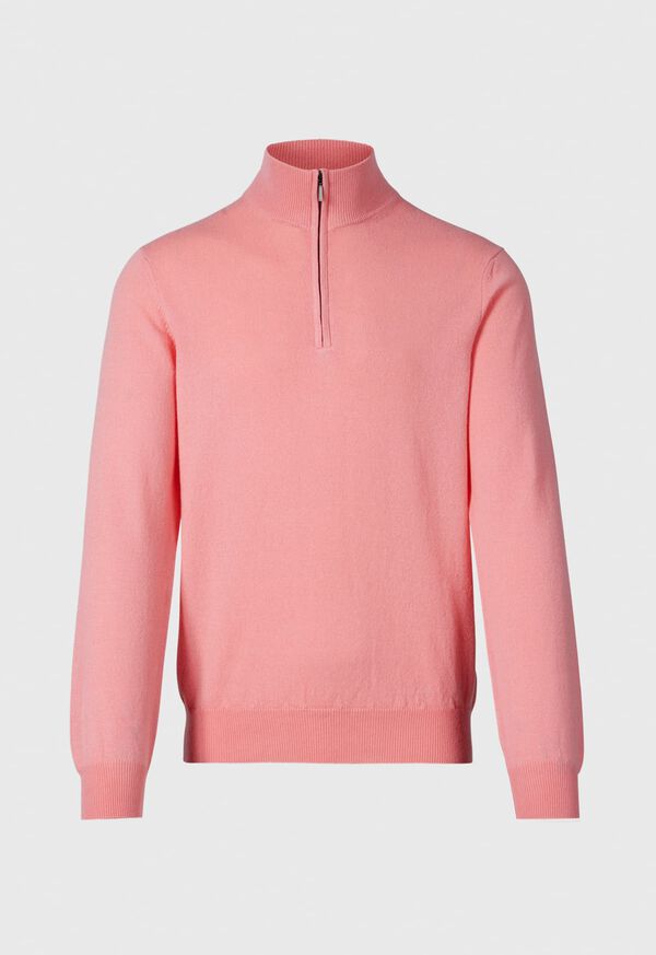 Light Pink Paul Stuart Classic Cashmere Quarter Zip | UK_PAUL66873