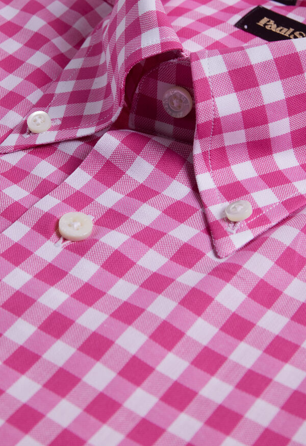 Light Pink Paul Stuart Cotton Gingham | UK_PAUL23855