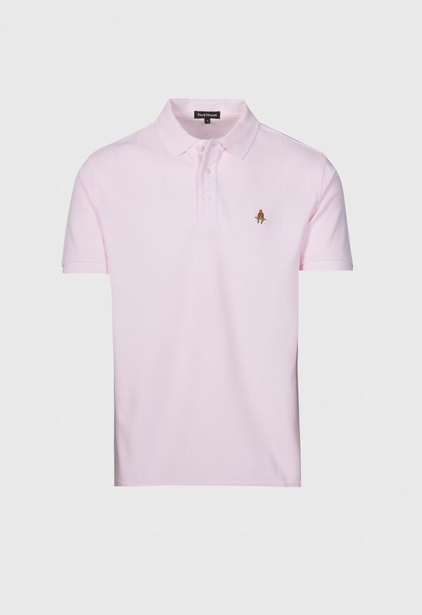 Light Pink Paul Stuart Cotton Piqué Logo Polo | UK_PAUL37556