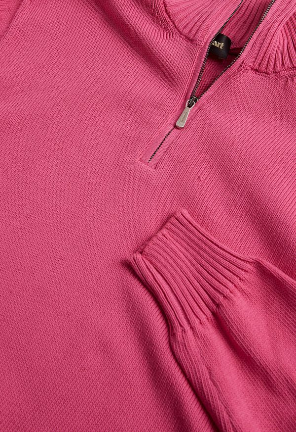 Light Pink Paul Stuart Quarter Zip | UK_PAUL87304