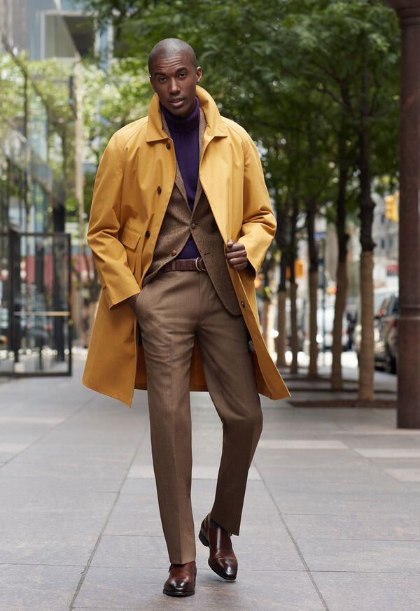 Mustard Paul Stuart Removable Lining Rain Coat | UK_PAUL91733