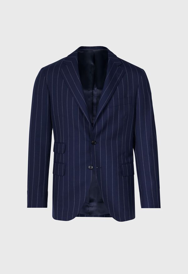 Navy Paul Stuart All Year Wool Pinstripe Suit | UK_PAUL25786