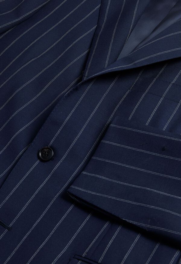 Navy Paul Stuart All Year Wool Pinstripe Suit | UK_PAUL25786