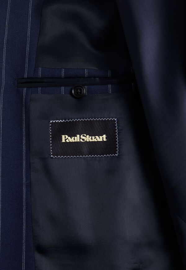 Navy Paul Stuart All Year Wool Pinstripe Suit | UK_PAUL25786