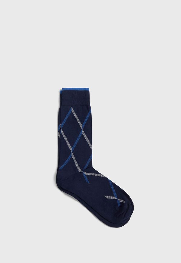 Navy Paul Stuart Cotton Blend Argyle | UK_PAUL84248