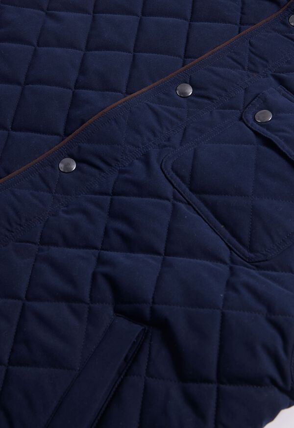 Navy Paul Stuart Diamond Quilted Vest | UK_PAUL45964