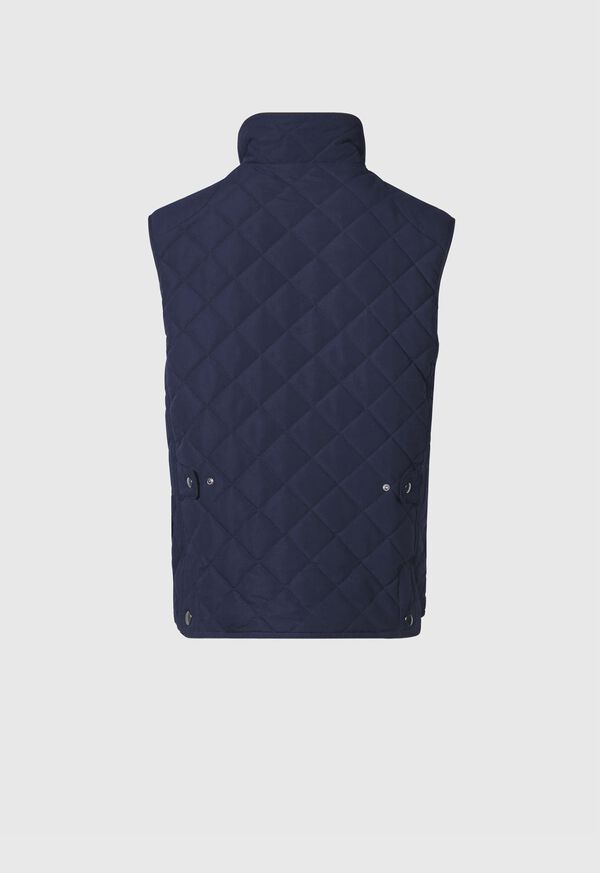 Navy Paul Stuart Diamond Quilted Vest | UK_PAUL45964