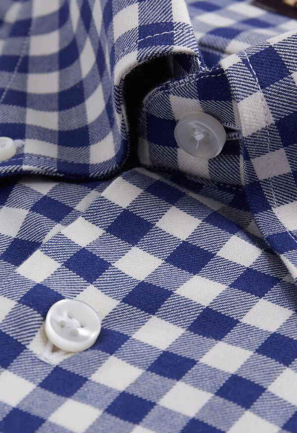 Navy Paul Stuart Gingham Flannel | UK_PAUL99915