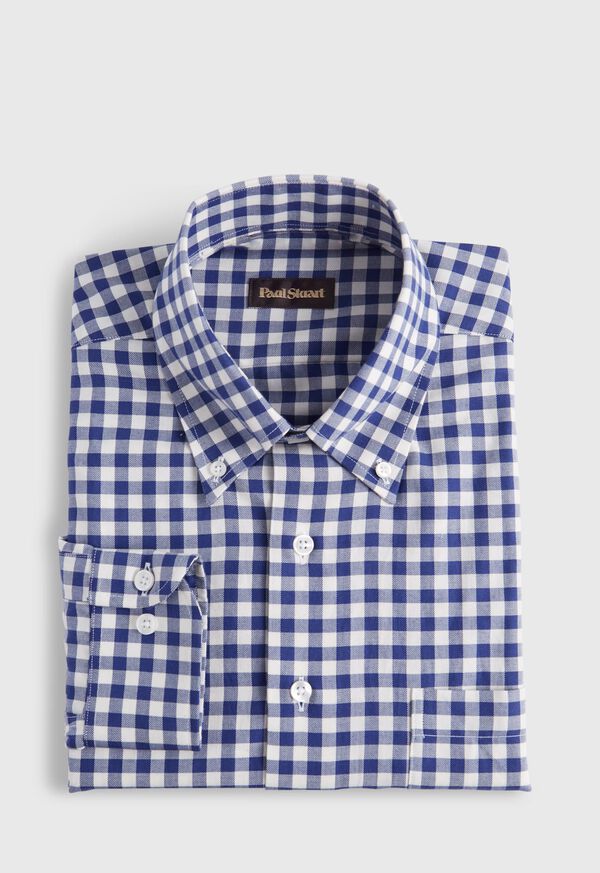 Navy Paul Stuart Gingham Flannel | UK_PAUL99915