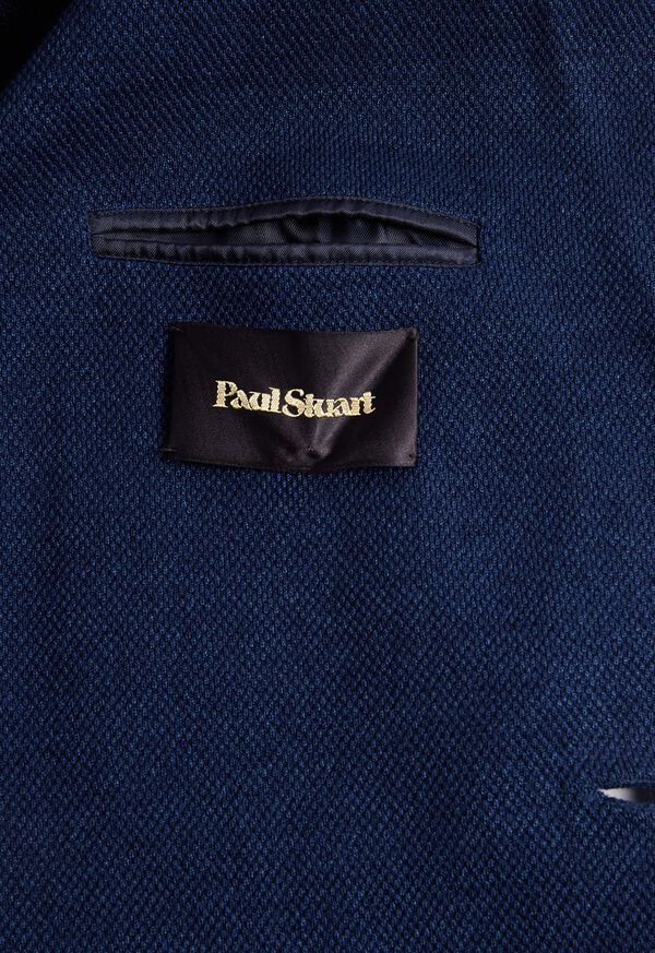 Navy Paul Stuart Linen Cotton Piqué Knit Blazer | UK_PAUL74933