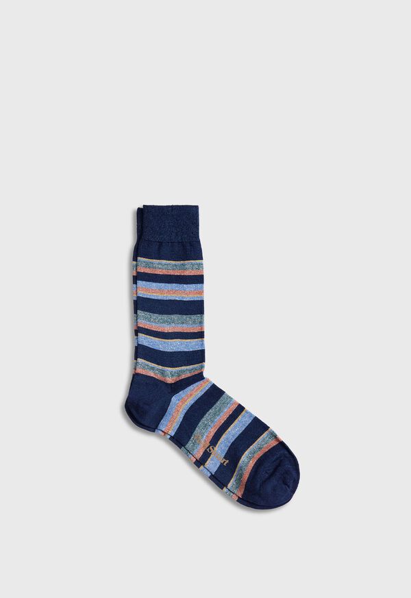 Navy Paul Stuart Linen Mélange Striped | UK_PAUL18751