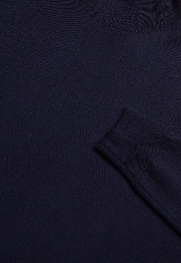 Navy Paul Stuart Merino Wool Turtleneck | UK_PAUL33852