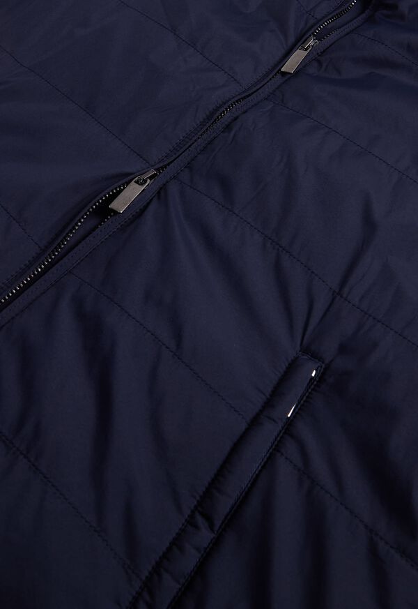 Navy Paul Stuart Nylon Zip Vest | UK_PAUL91484