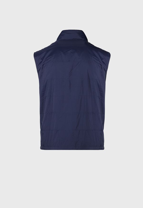 Navy Paul Stuart Nylon Zip Vest | UK_PAUL91484