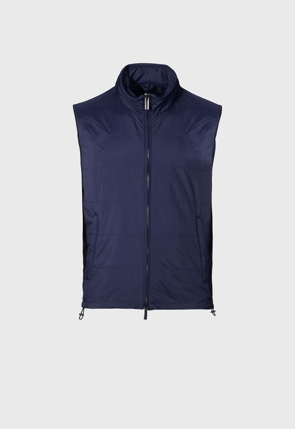 Navy Paul Stuart Nylon Zip Vest | UK_PAUL91484