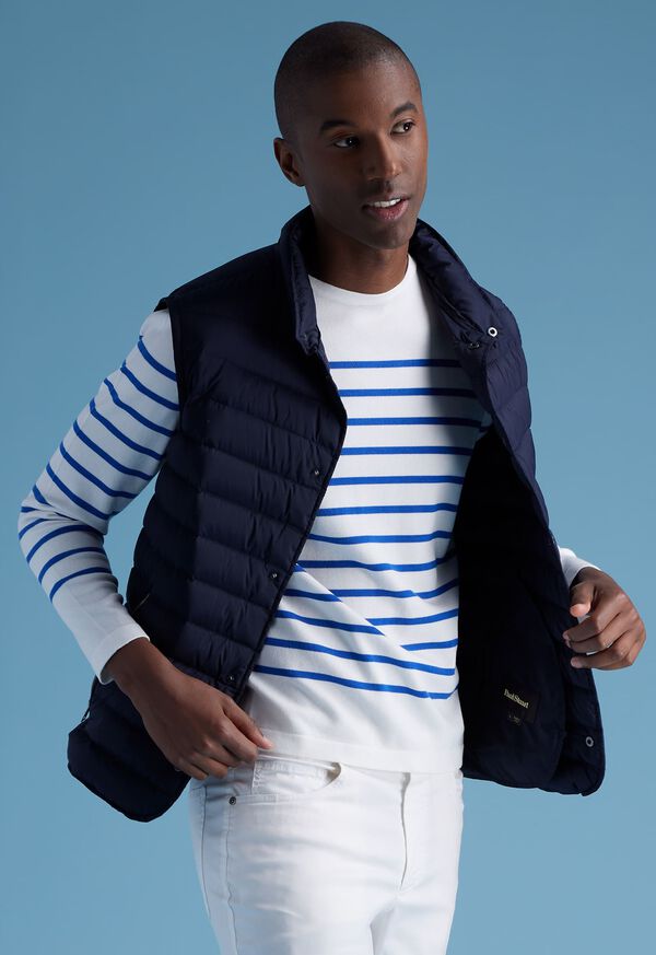 Navy Paul Stuart Quilted Nylon Vest | UK_PAUL23554