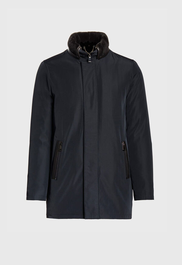 Navy Paul Stuart Shearling Rain | UK_PAUL78295