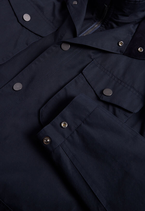 Navy Paul Stuart Technical Gaberdine Jacket | UK_PAUL23398