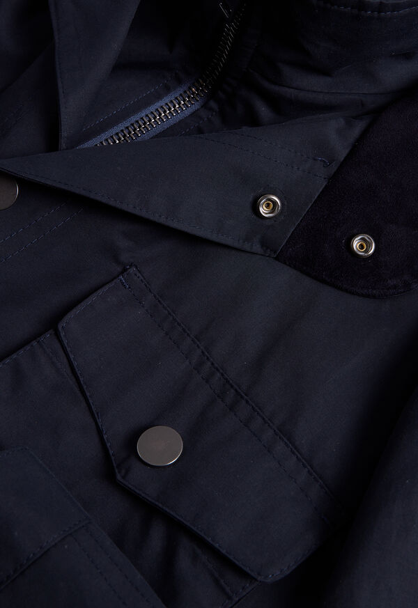 Navy Paul Stuart Technical Gaberdine Jacket | UK_PAUL23398