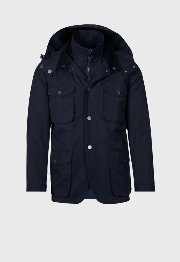 Navy Paul Stuart Technical Gaberdine Jacket | UK_PAUL23398